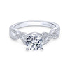 Gabriel & Co. 14k White Gold Contemporary Twisted Engagement Ring