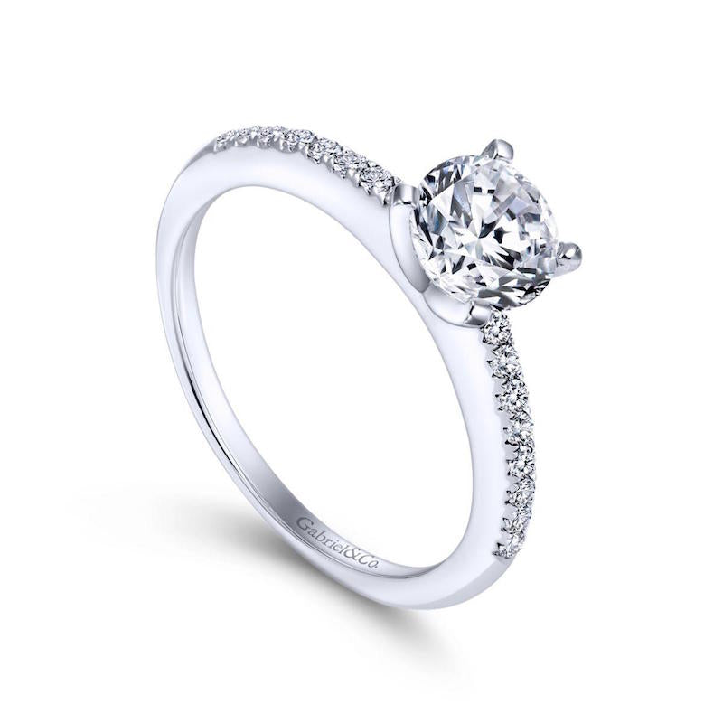 Gabriel & Co. 14k White Gold Contemporary Straight Engagement Ring