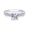 Gabriel & Co. 14k White Gold Victorian Straight Engagement Ring