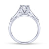 Gabriel & Co. 14k White Gold Victorian Straight Engagement Ring