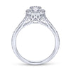 Gabriel & Co. 14k White Gold Victorian Halo Engagement Ring