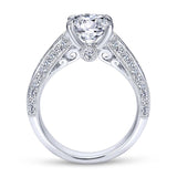 Gabriel & Co. 14k White Gold Victorian Straight Engagement Ring