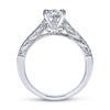 Gabriel & Co. 14k White Gold Victorian Straight Engagement Ring