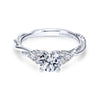 Gabriel & Co. 14k White Gold Hampton Twisted Engagement Ring