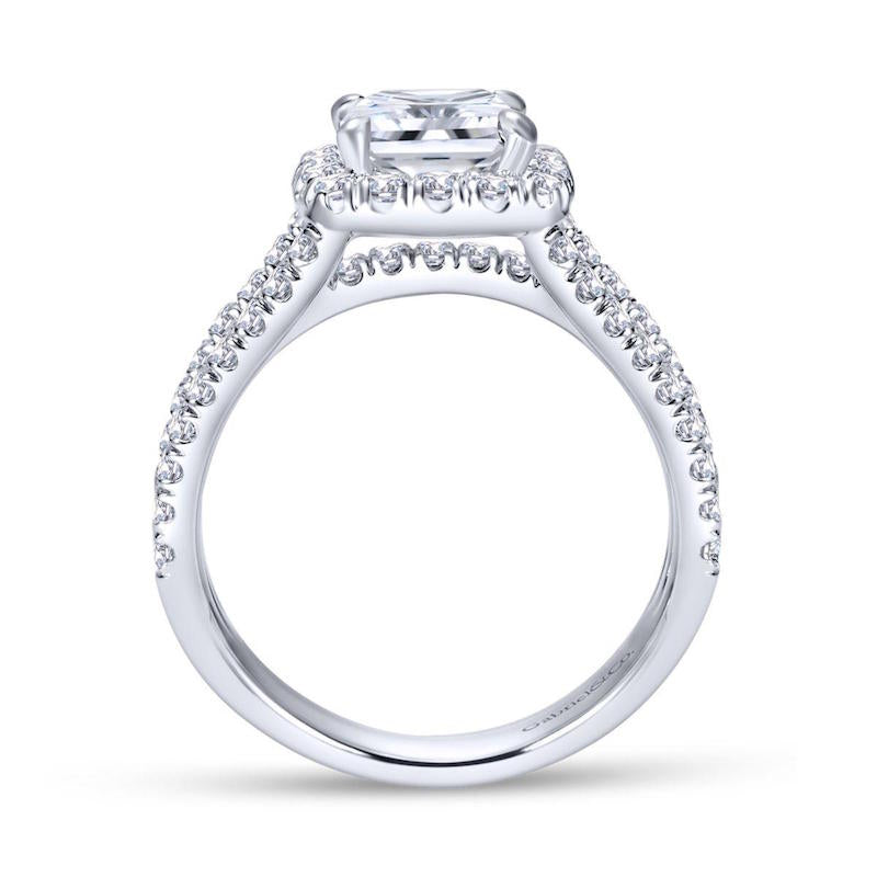 Gabriel & Co. 14k White Gold Contemporary Halo Engagement Ring