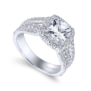 Gabriel & Co. 14k White Gold Contemporary Halo Engagement Ring