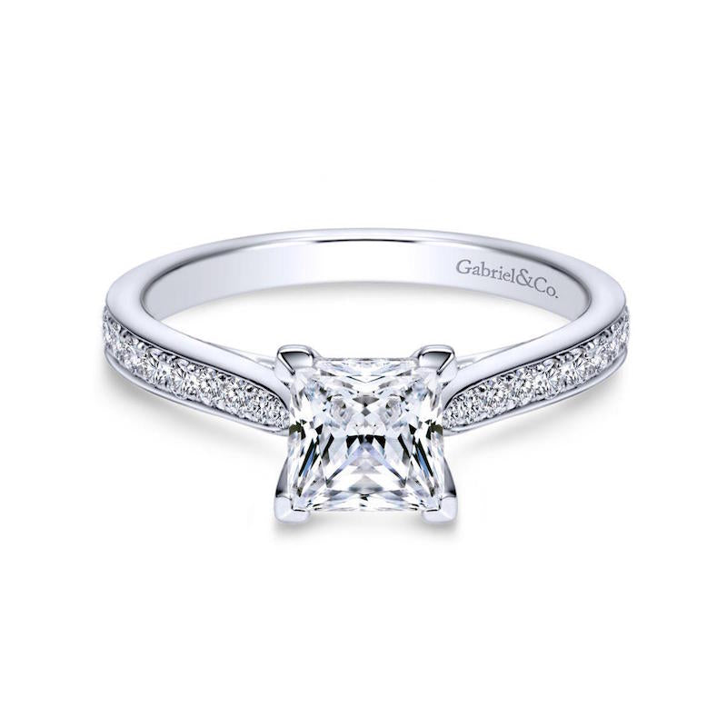 Gabriel & Co. 14k White Gold Contemporary Straight Engagement Ring