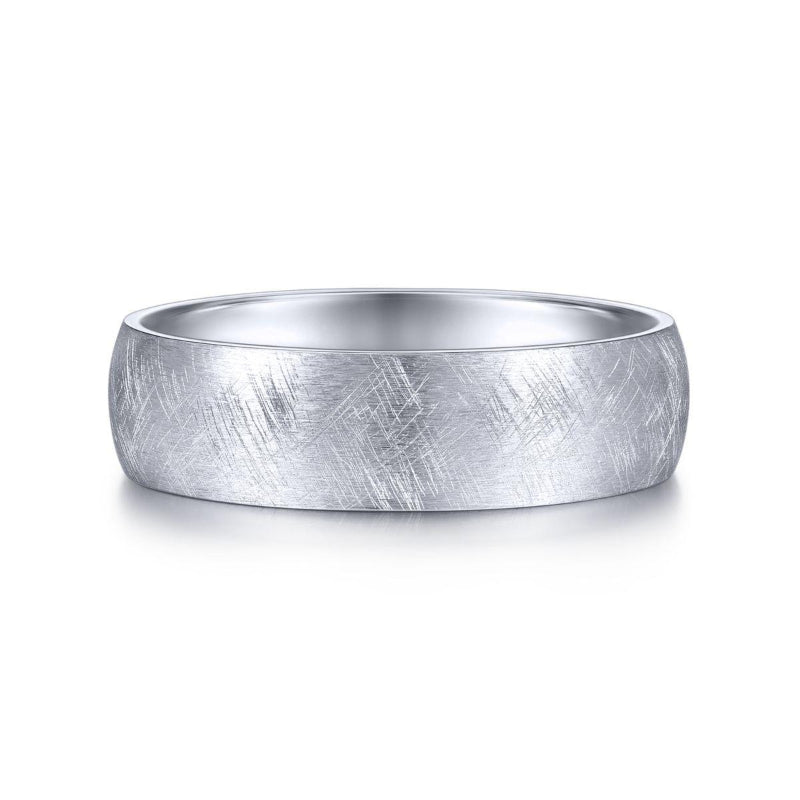 Gabriel & Co. 14k White Gold Signature Men's Wedding Band