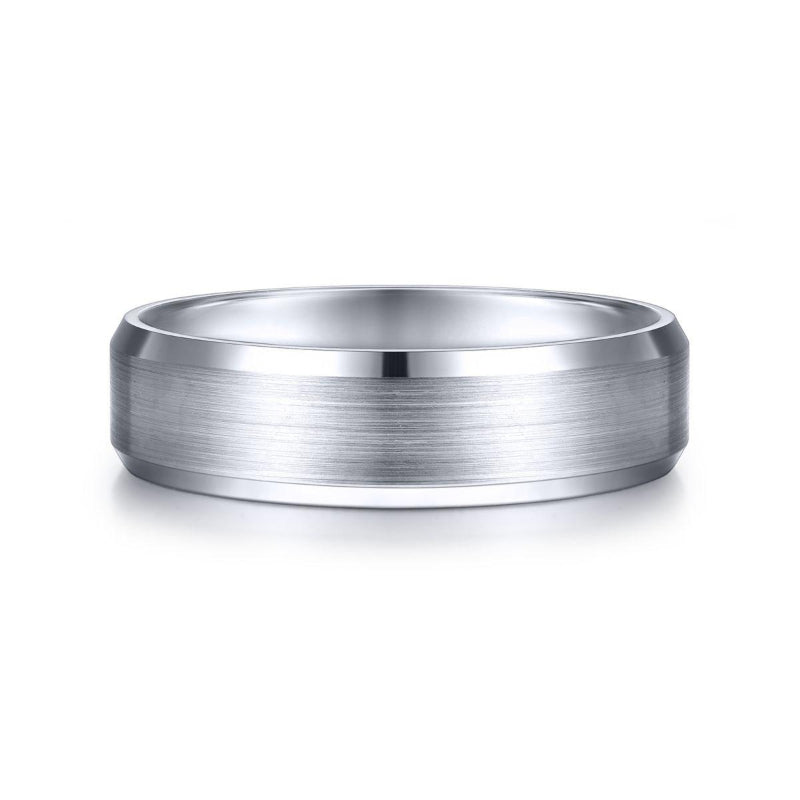 Gabriel & Co. 14k White Gold Signature Men's Wedding Band