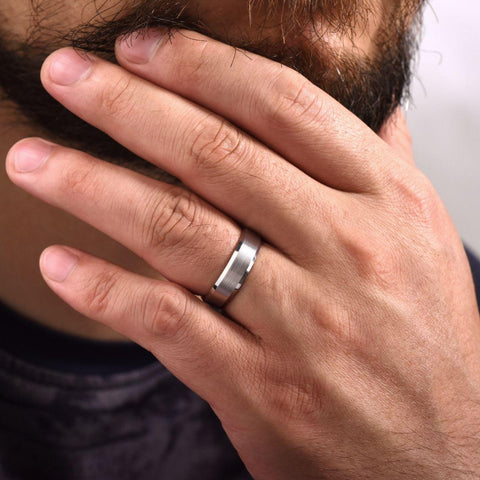 Gabriel 14k White Gold Signature Men's Wedding Band