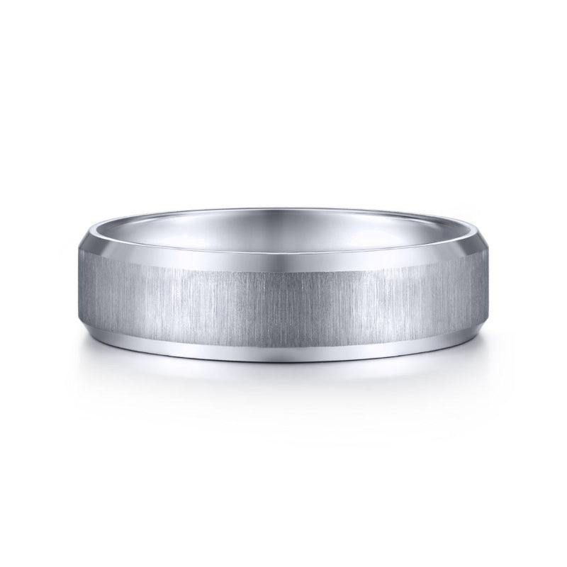 Gabriel & Co. 14k White Gold Signature Men's Wedding Band