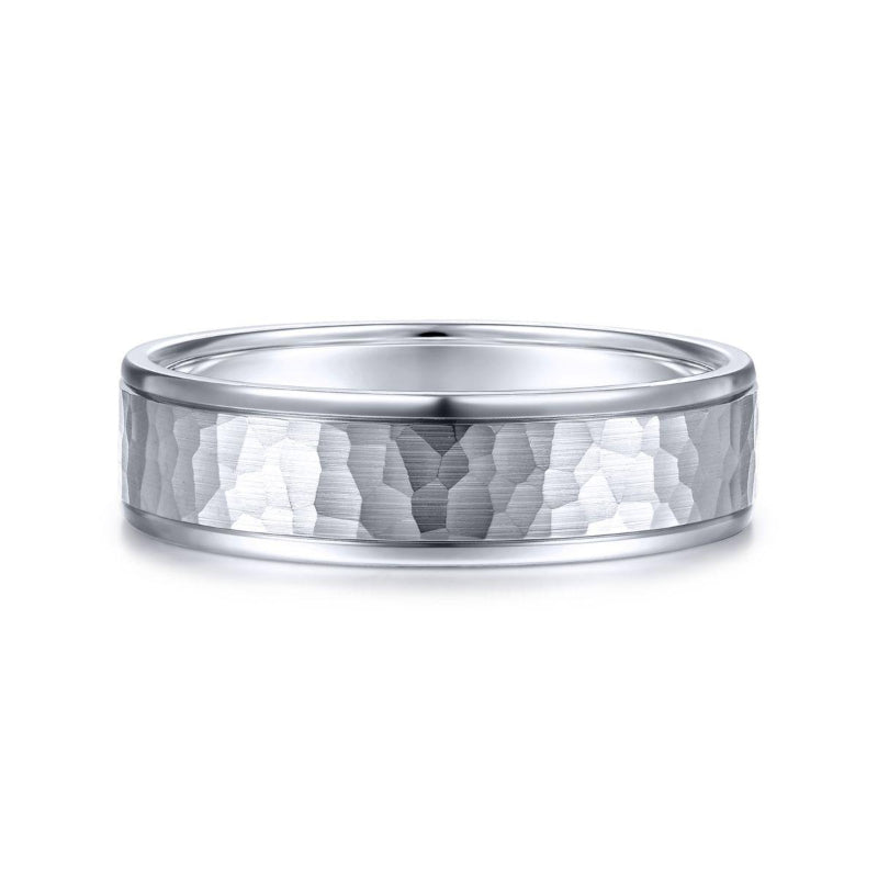 Gabriel & Co. 14k White Gold Signature Men's Wedding Band