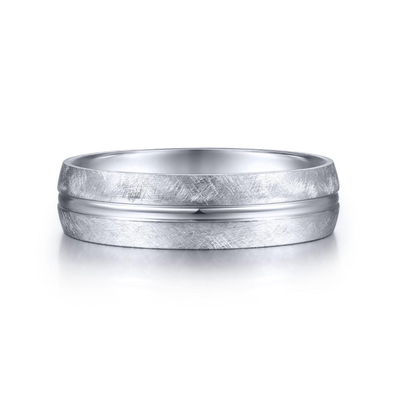 Gabriel & Co. 14k White Gold Signature Men's Wedding Band