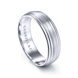 Gabriel & Co. 14k White Gold Signature Men's Wedding Band