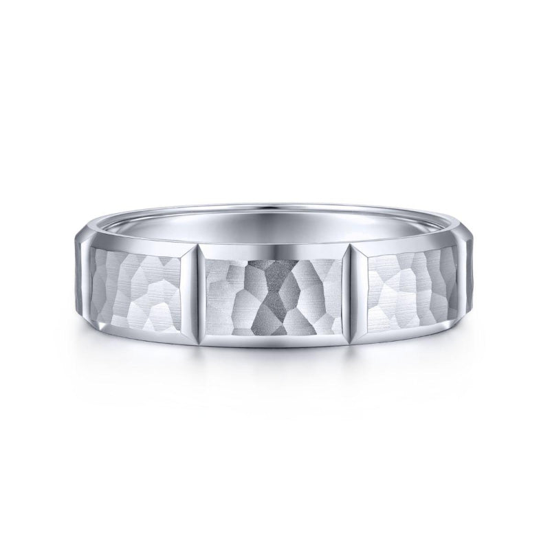 Gabriel & Co. 14k White Gold Signature Men's Wedding Band