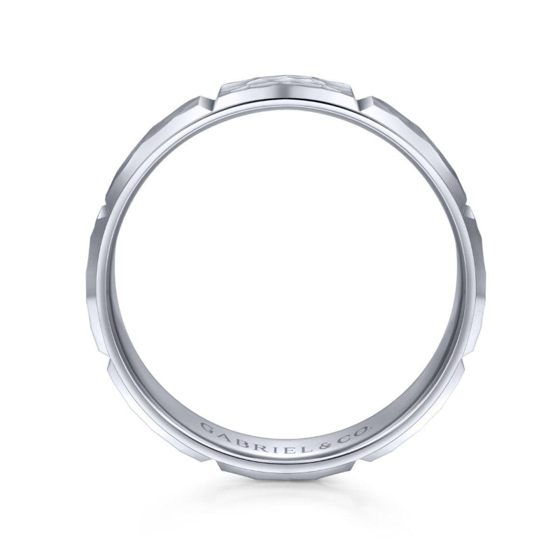 Gabriel & Co. 14k White Gold Signature Men's Wedding Band