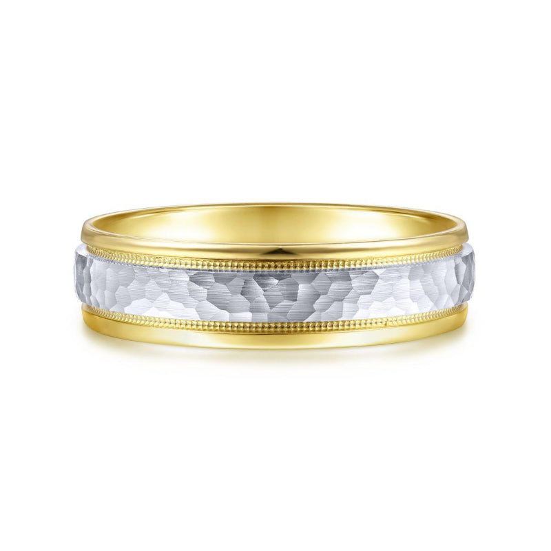 Gabriel & Co. 14k Two Tone Gold Signature Men's Wedding Band