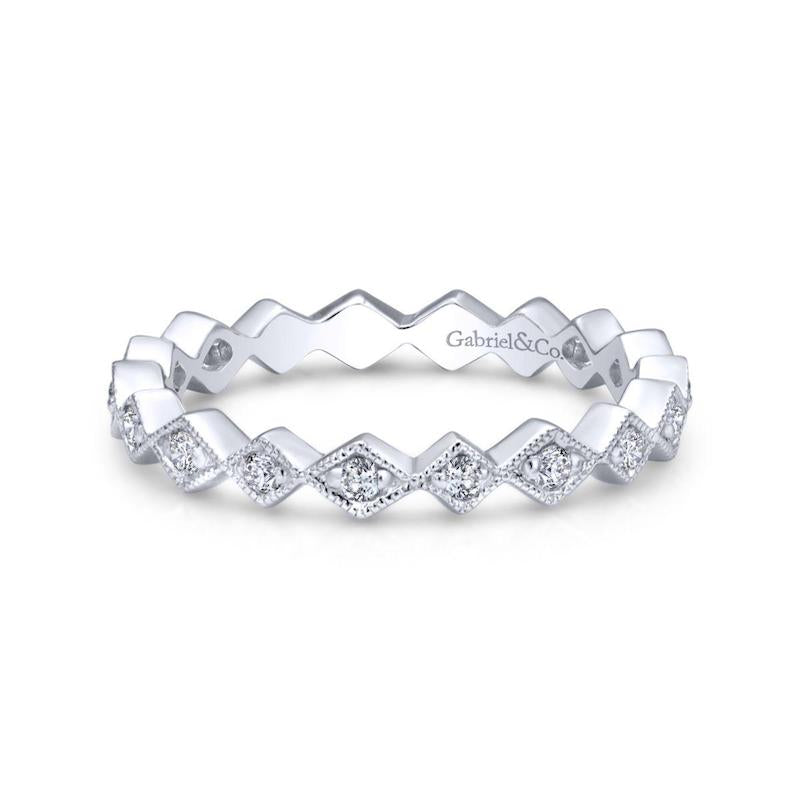 Gabriel & Co. 14k White Gold Stackable Diamond Ring