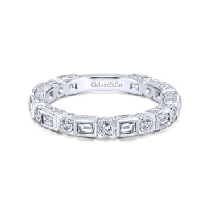 Gabriel & Co. 14k White Gold Stackable Diamond Ring