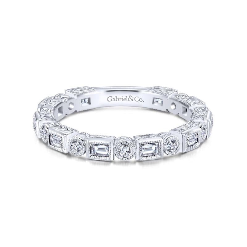 Gabriel & Co. 14k White Gold Stackable Diamond Ring