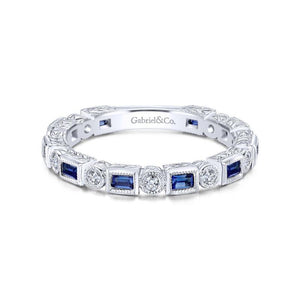 Gabriel & Co. 14k White Gold Stackable Diamond and Gemstone Ring