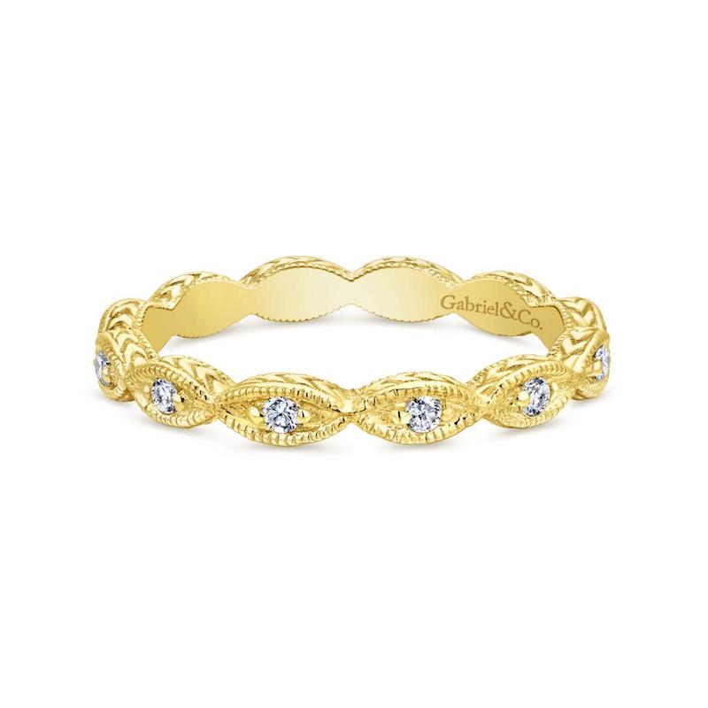 Gabriel & Co. 14k Yellow Gold Stackable Diamond Ring