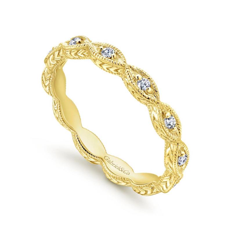 Gabriel & Co. 14k Yellow Gold Stackable Diamond Ring