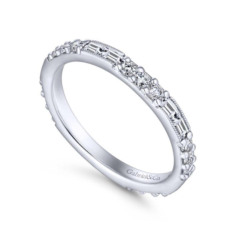 Gabriel & Co. 14k White Gold Stackable Diamond Ring