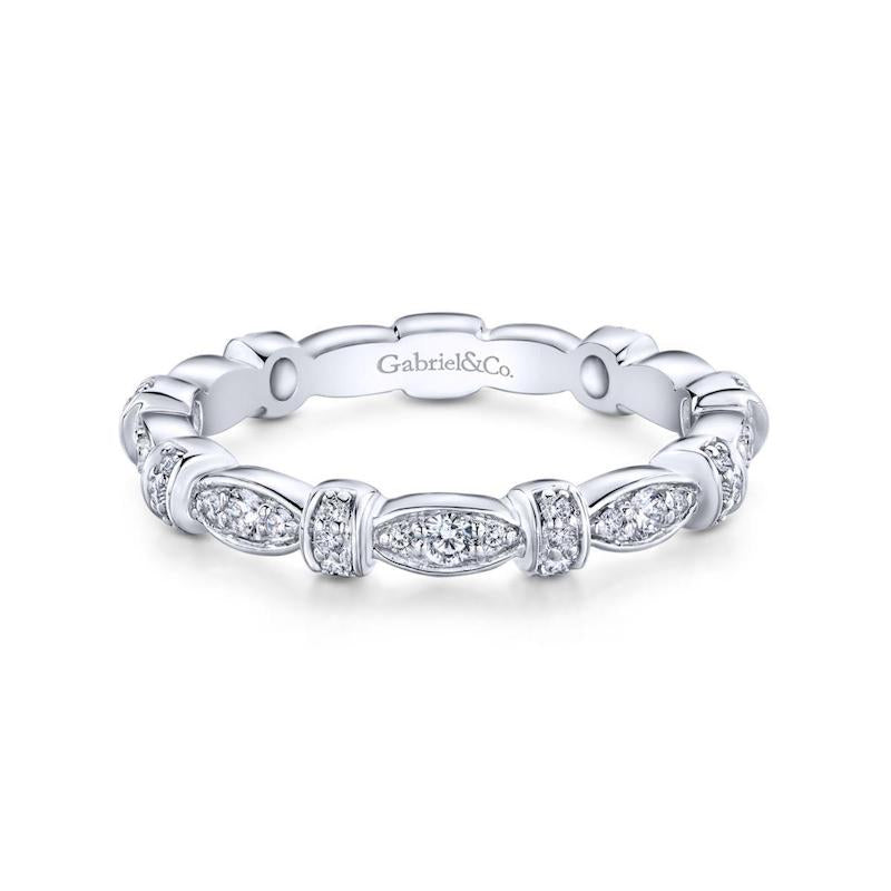 Gabriel & Co. 14k White Gold Stackable Diamond Ring