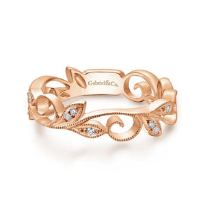 Gabriel & Co. 14k Rose Gold Stackable Diamond Ring