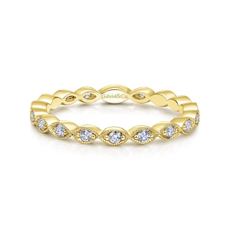 Gabriel & Co. 14k Yellow Gold Stackable Diamond Ring