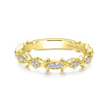 Gabriel & Co. 14k Yelow Gold Stackable Diamond Ring