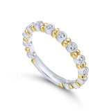 Gabriel & Co. 14k White and Yellow Gold Stackable Diamond Ring