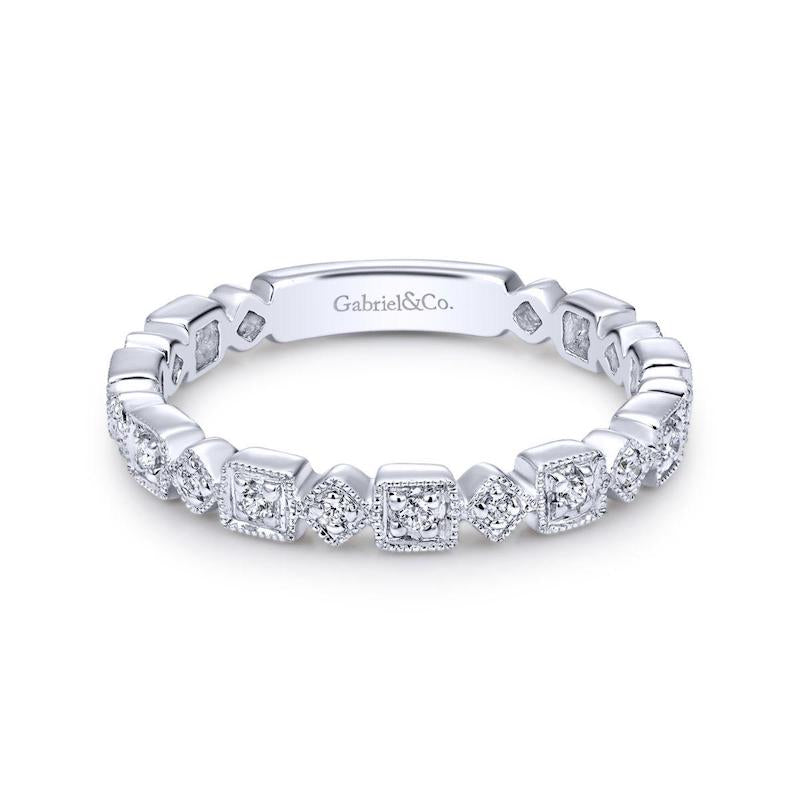 Gabriel & Co. 14k White Gold Stackable Diamond Ring