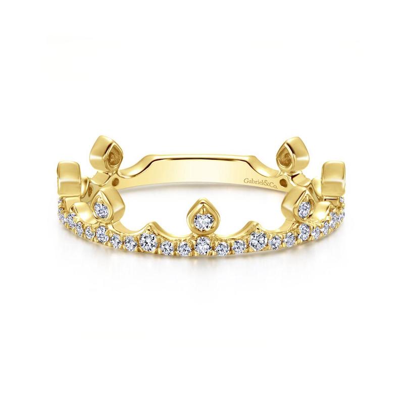 Gabriel & Co. 14k Yellow Gold Stackable Diamond Ring