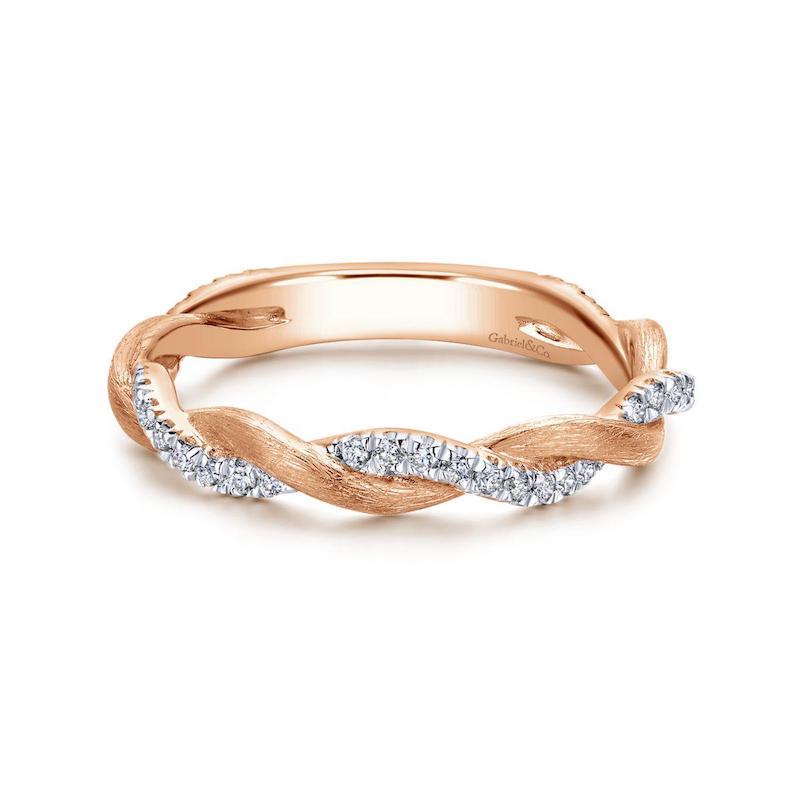 Gabriel & Co. 14k Rose Gold Stackable Diamond Ring