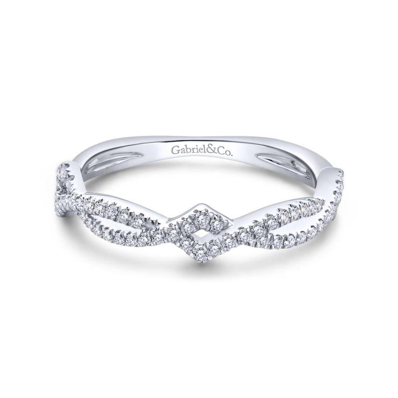 Gabriel & Co. 14k White Gold Stackable Diamond Ring