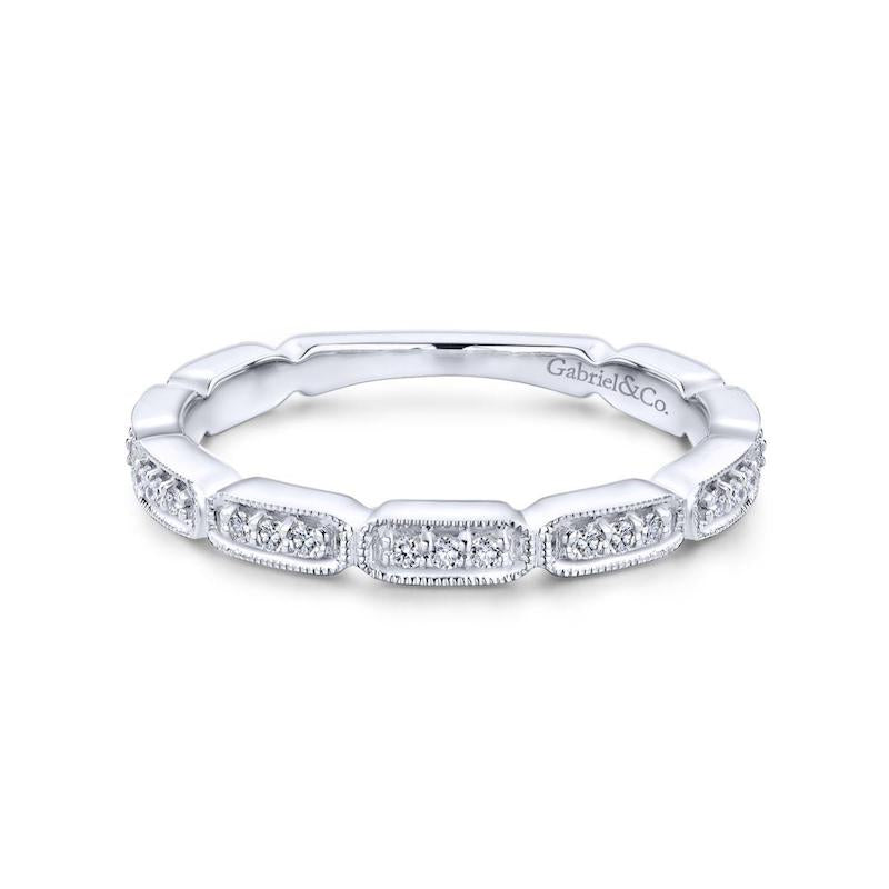 Gabriel & Co. 14k White Gold Stackable Diamond Ring