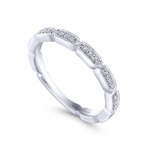 Gabriel & Co. 14k White Gold Stackable Diamond Ring