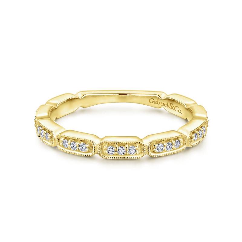 Gabriel & Co. 14k Yellow Gold Stackable Diamond Ring