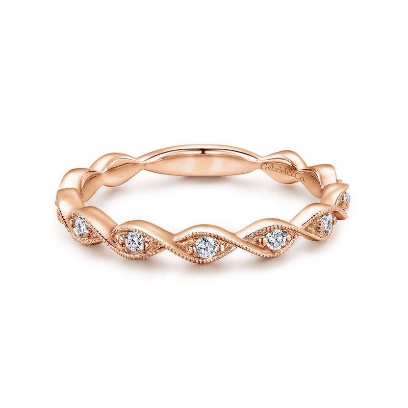 Gabriel & Co. 14k Rose Gold Stackable Diamond Ring