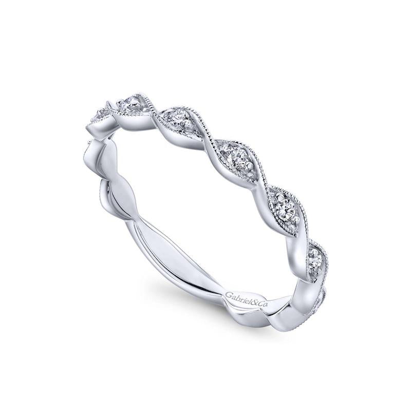 Gabriel & Co. 14k White Gold Stackable Diamond Ring