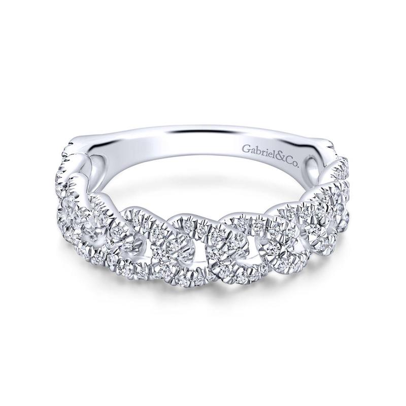 Gabriel & Co. 14k White Gold Stackable Diamond Ring