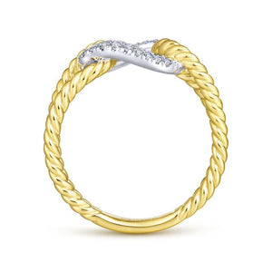 Gabriel & Co. 14k Two Tone Gold Hampton Diamond Ring