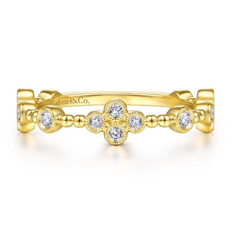 Gabriel & Co. 14k Yellow Gold Stackable Diamond Ring