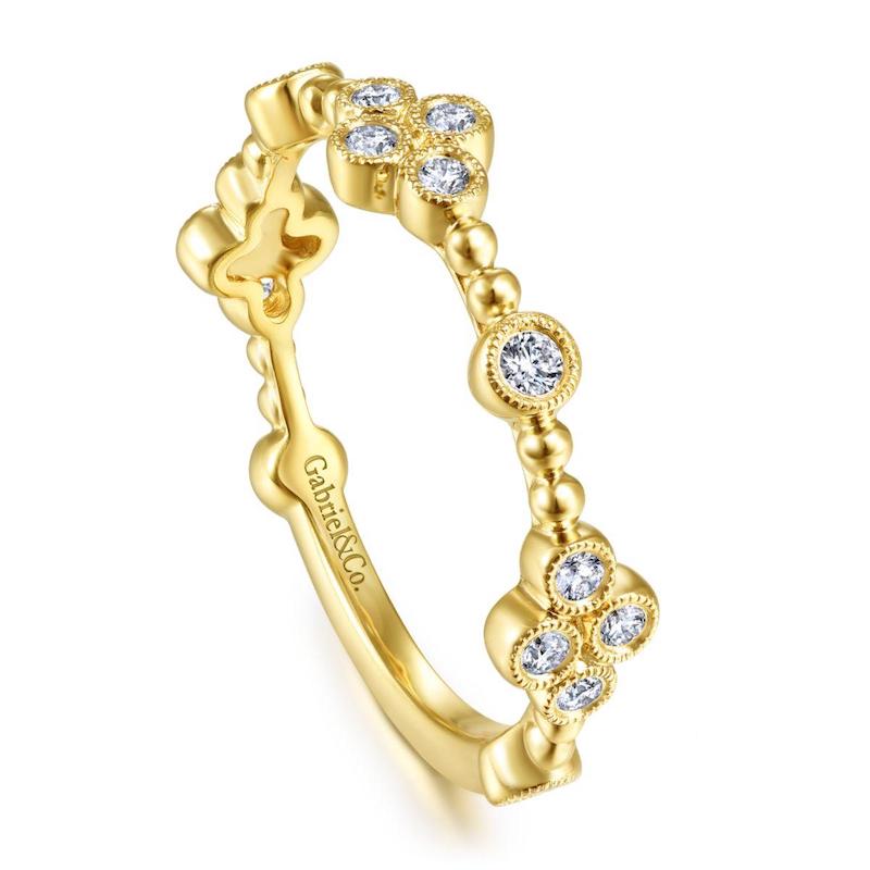 Gabriel & Co. 14k Yellow Gold Stackable Diamond Ring