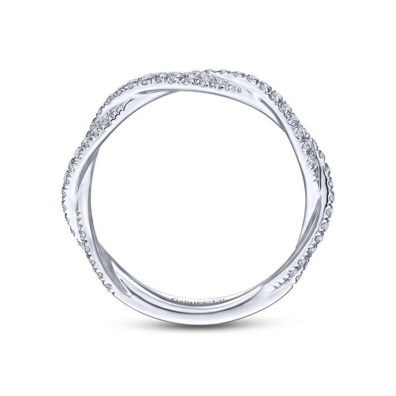 Gabriel & Co. 14k White Gold Stackable Diamond Ring