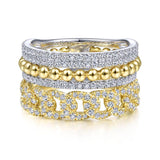 Gabriel & Co. 14k Two Tone Gold Contemporary Diamond Ring