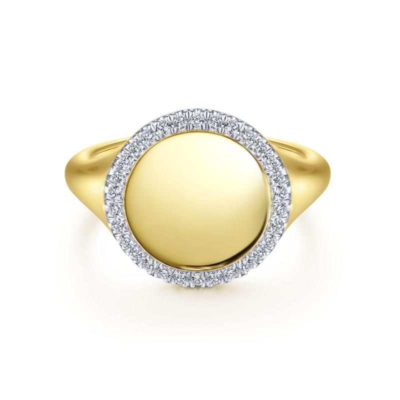 Gabriel & Co. 14k Yellow Gold Contemporary Diamond Ring