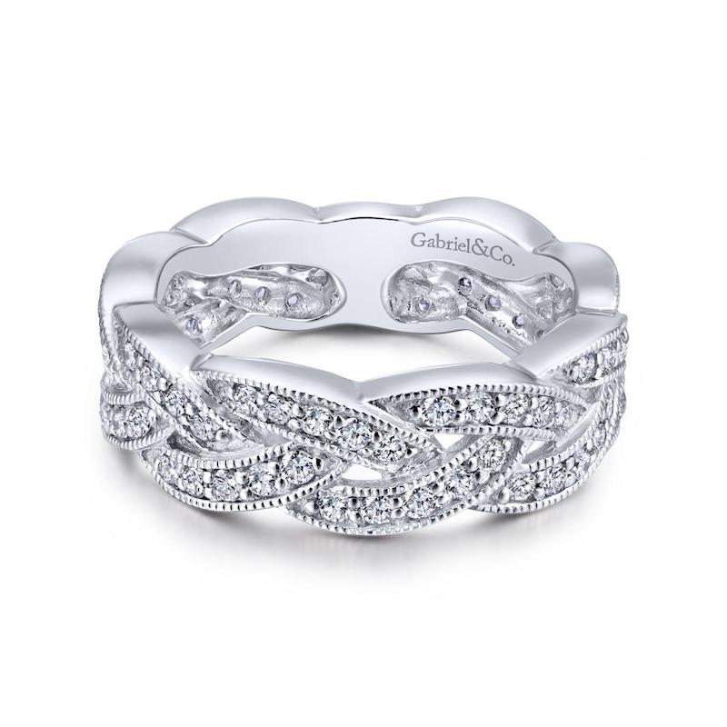 Gabriel & Co. 14k White Gold Stackable Diamond Ring